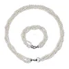 Heart shape clasp bridal small pearl jewelry necklace set