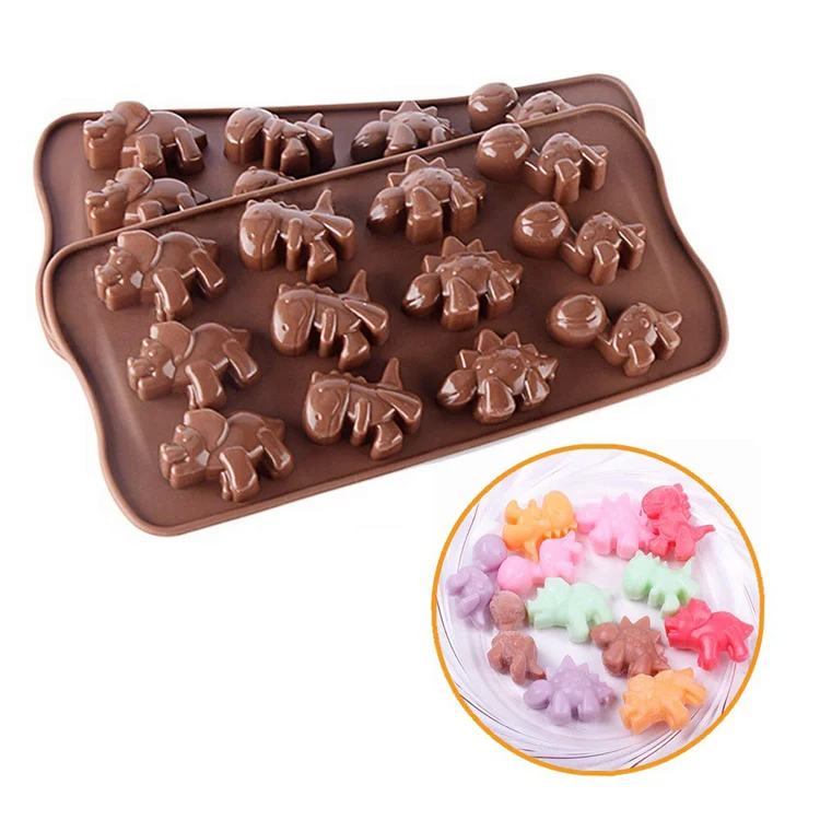 

Reusable DIY Baking Molds 12 Cavity Dinosaur Shape Silicone Chocolate Mold