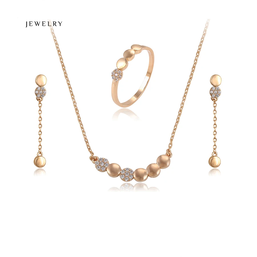 

64511 Xuping GZ fashion jewelry market exotic 18k gold jewelry set for free sample, White