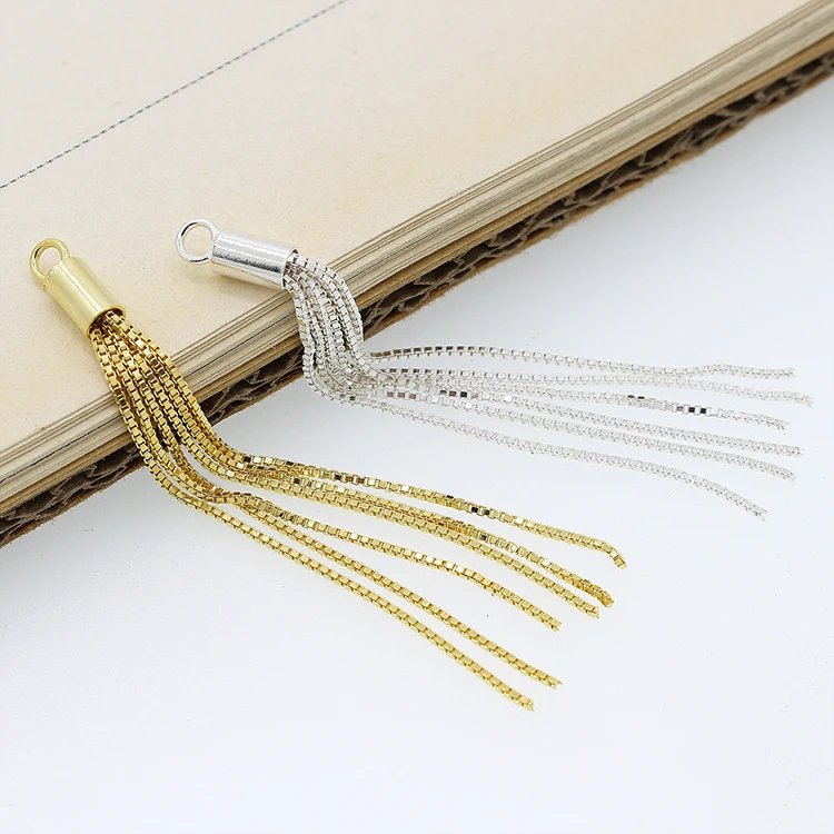 

Wholesale 925 sterling silver accessory tassels with box chains for jewelry making