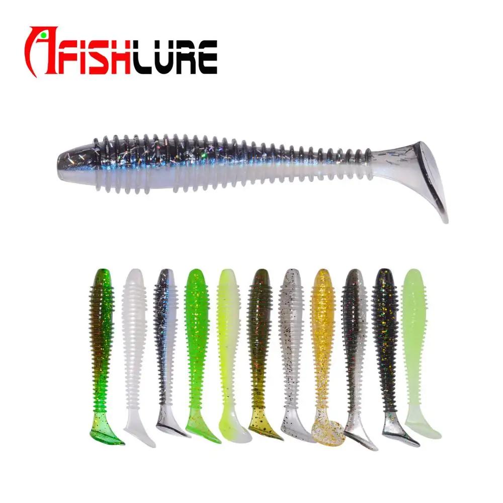 

Afishlure Worms Body Fly fishing lure 55mm 1.45g AR46 14pcs/bag Screw T Tail Lifelike fish lure, Multi or customized