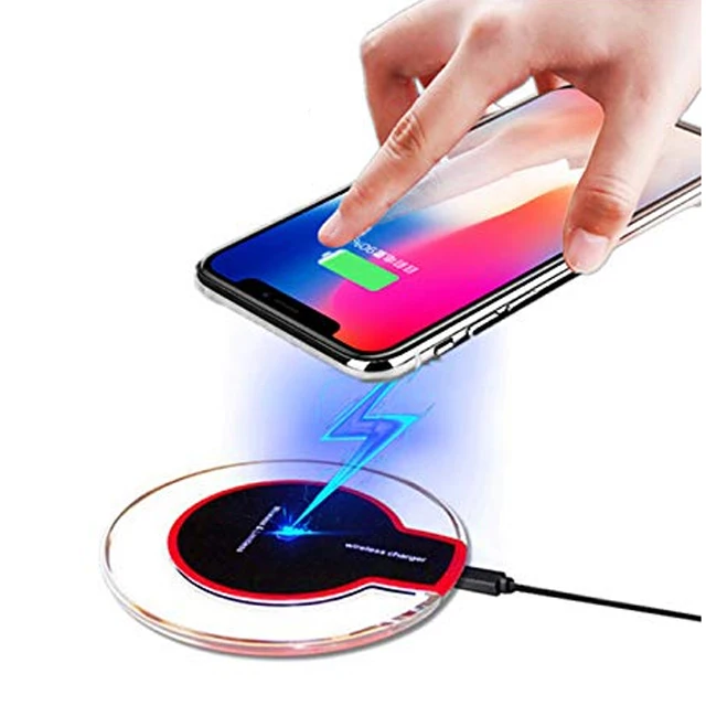 

UUTEK Free shipping Universal QI wireless charger New Ultra-Thin Crystal K9 5W charger Wireless for mobile