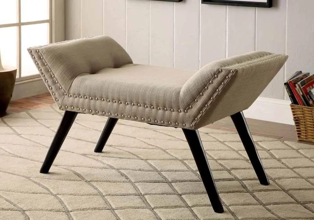 Buy 1PerfectChoice Wesby Modern Accent Bench Chair Seat Nailhead Trim
