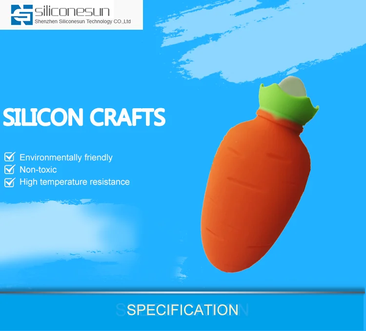 Promotional Carrot Shape Silicone Pencil Case