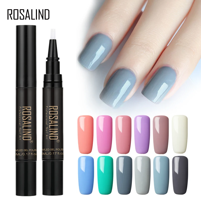 

Rosalind Hot selling 58 colors 5ml color gel pen nail polish easy apply UV LED gel polish pen for nail art salon