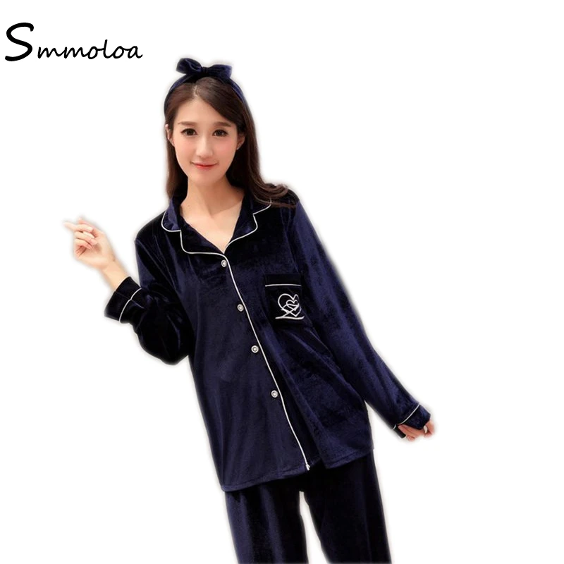 

Women Velvet Pajamas Preuche Sleeping wear Housewear, Pink blue
