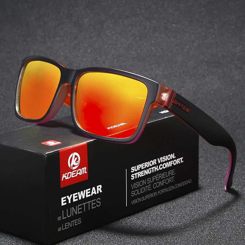 

KDEAM 2019 new men sports sunglasses polarized brand square sunglasses CE UV400, Picture colors