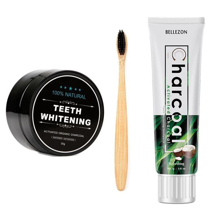 

OEM Bamboo Toothbrush and Coconut Shell Activated Charcoal Teeth Whitening Kit