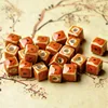 cube shape fashion ceramic bead stopper for bracelet