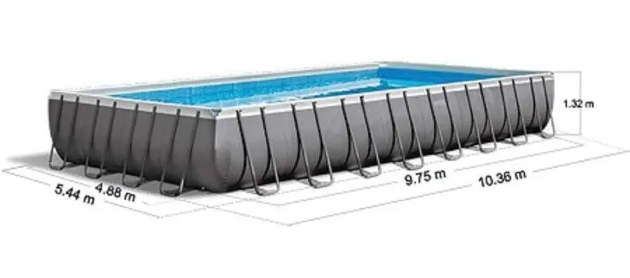 Source INTEX 26374 975 x 488 x 132 cm Ultra Rectangular Swimming Frame Above Ground Pool on