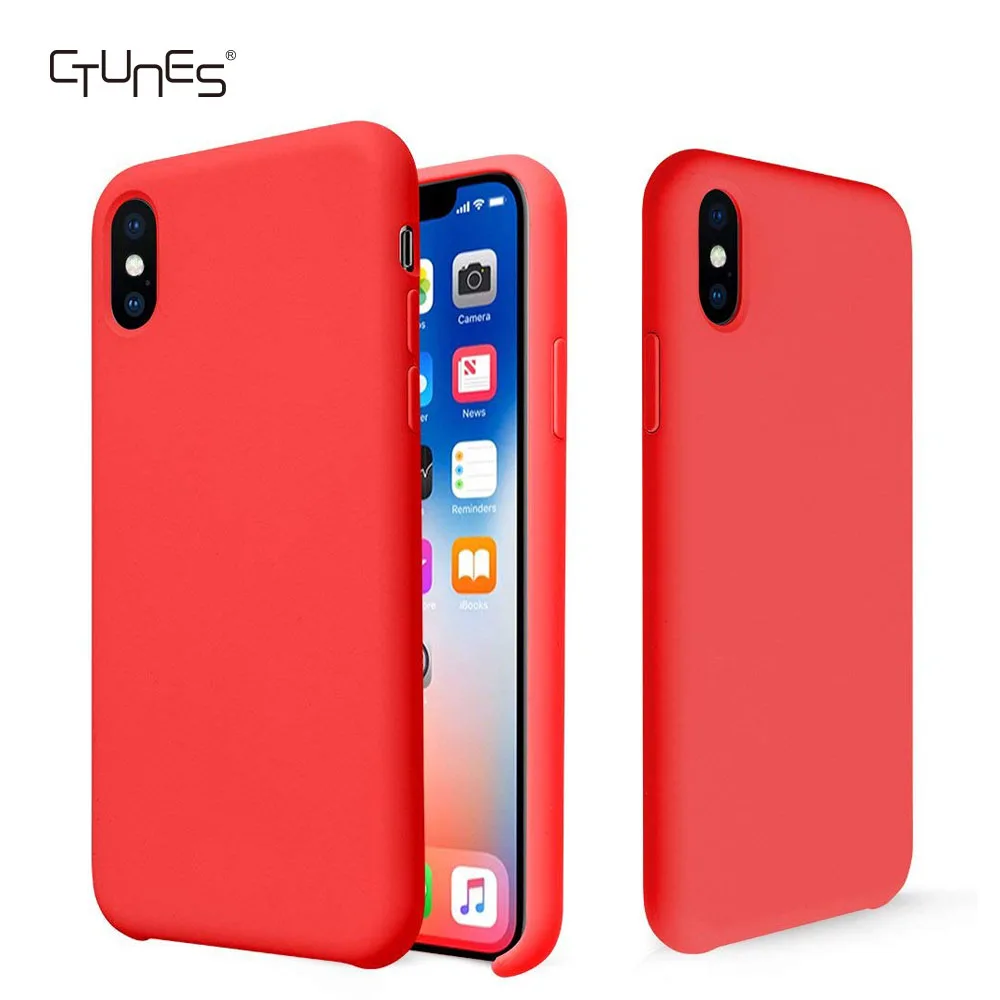 

Liquid Silicone Gel Rubber Shockproof Absorbing Case Cover With Soft Microfiber Cloth Lining Cushion For Apple iPhone Xs/Xs Max
