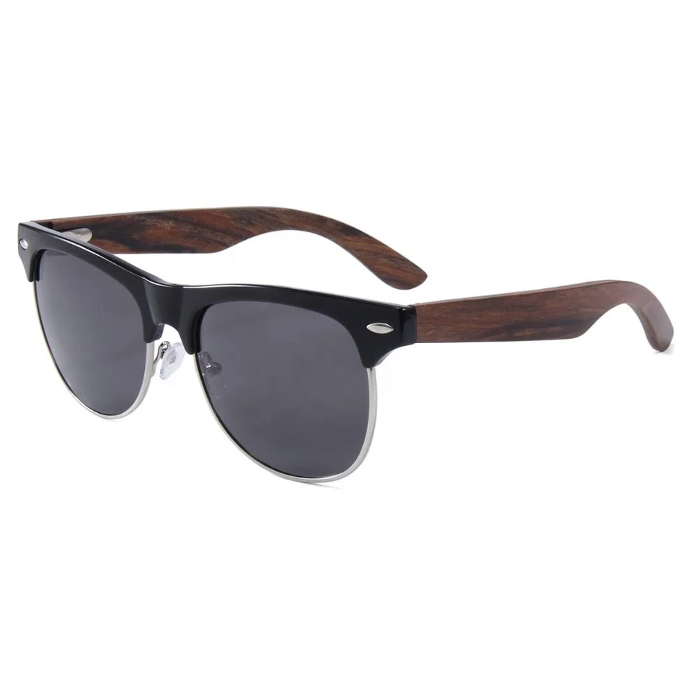 

half frame wooden new arrival custom logo sunglasses 2019