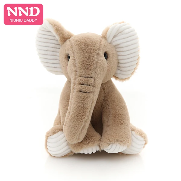 

Free Shipping  Stuffed Sitting Elephant Plush Toy Animal Shaped Doll Super Soft Fabric for Kids Gift 2 Colors Niuniu Daddy, Gray, brown