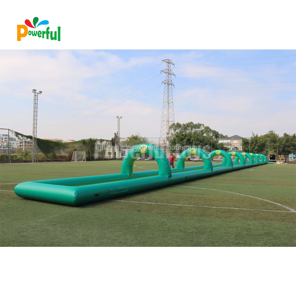 Factory price custom  inflatable water side 1000 ft slip n slide slide the city