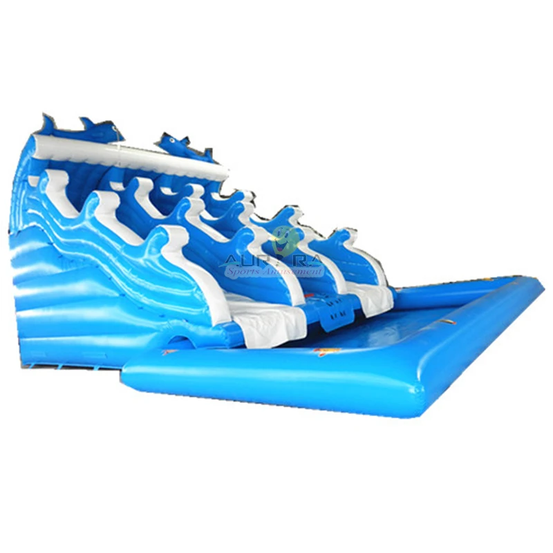 

three lane inflatable dolphin water slide inflatable water slide dolphin cheap inflatable water slides with pool, Customized