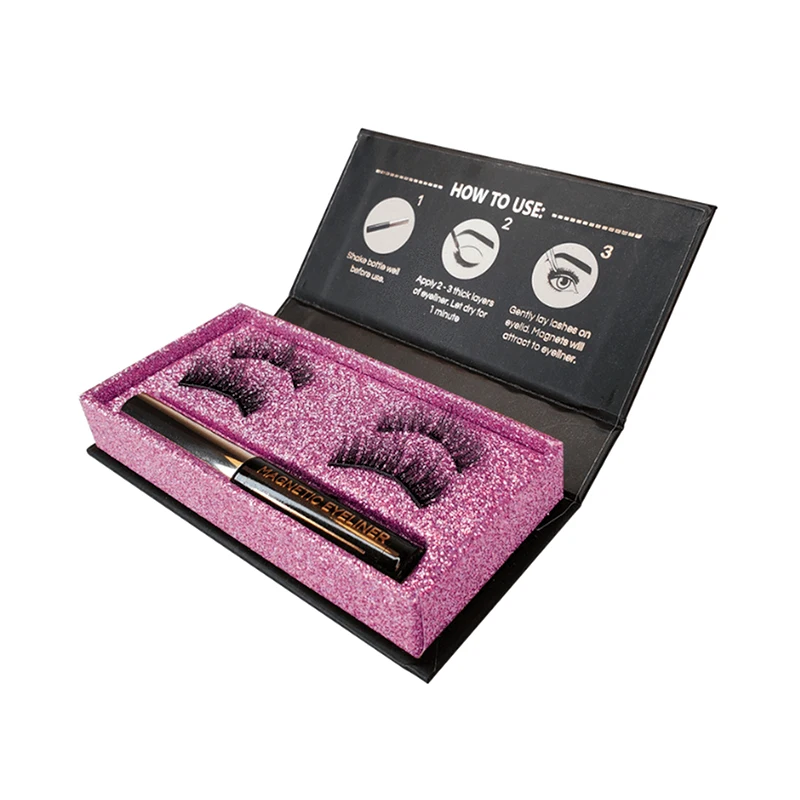 

Custom Top Quality 3d Mink Magnetic Eyelashes And Eyeliner Magnetic suit magnetic gift box