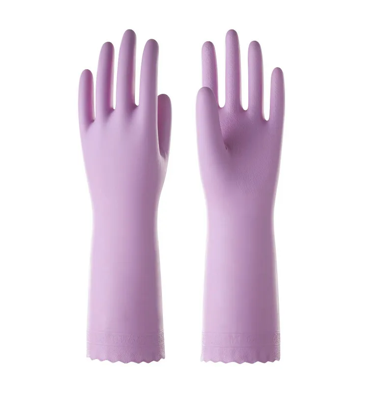 Reusable Comfort Anti Slip Laundry Oilproof Water Resistant Rubber Latex Kitchen Cleaning Household Gloves
