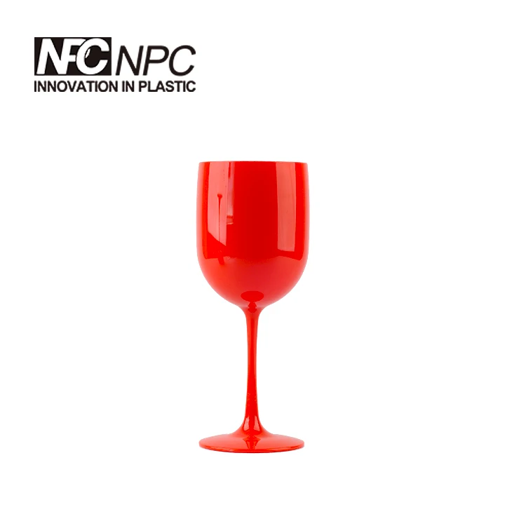 

White unbreakable reusable plastic champagne gin glass, Customized