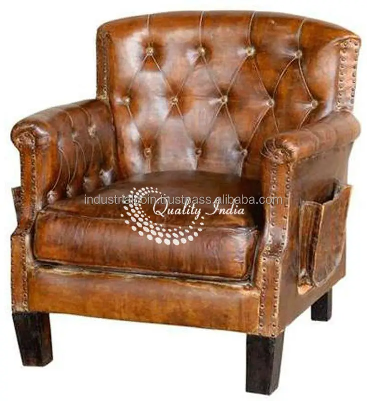 Library Old Leather Single Sofa Buy Single Sofa Chair Vintage