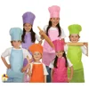 Disposable kids cooking apron and chef hat sets