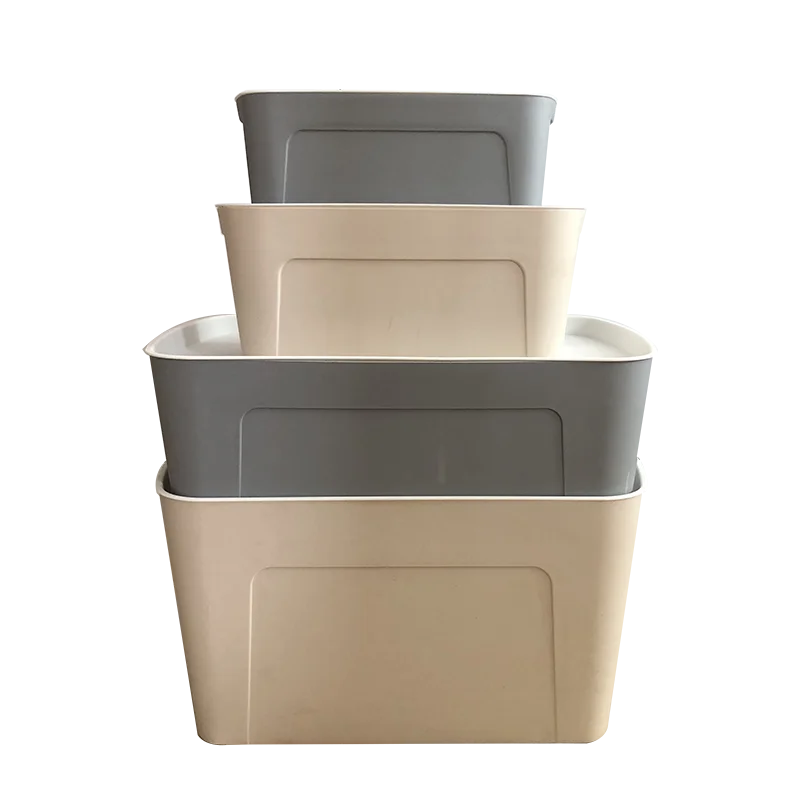 

Large heavy duty PE Europe portable toy storage box 50l, Grey beige and customized