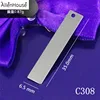 Wide usage 35x6.5mm custom edge rectangle silver plated long thin bar charm for keychain pendant