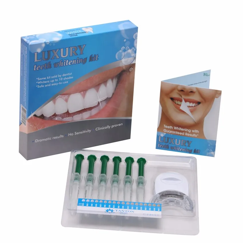 Teeth Whitening System Kit With New 8led Uv Light And Bult In Mouth