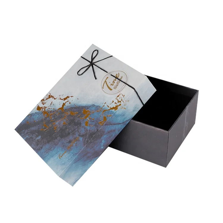 
High quality recyclable 2 piece rigid luxury custom logo paper gift packaging box 