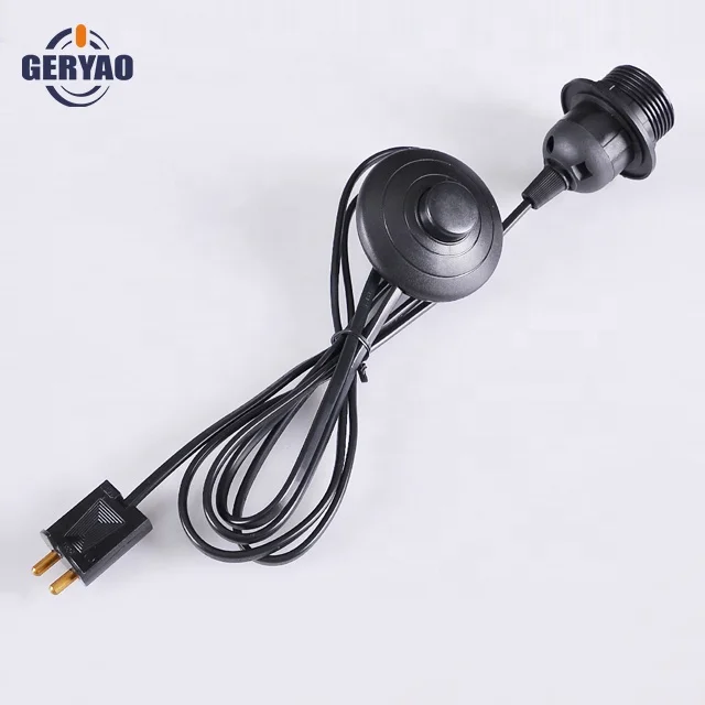 Customized Swedish Floor Lamp Cable Plug With Foot Switch And E27