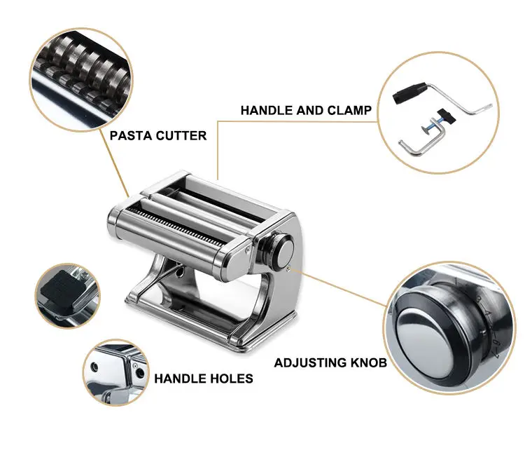 Shule New Design Stainless Steel Manual Pasta Making Machine with Single Cutter