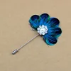 Korean style fashion handmade peacock feather brooches pin for women