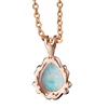 Rose gold necklace pendant silver gemstone setting 925 sterling plated cz pendants for women gift