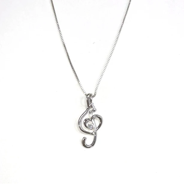 

SHANGJIE Hot Sell musical note Pendant 925 Sterling Silver necklace