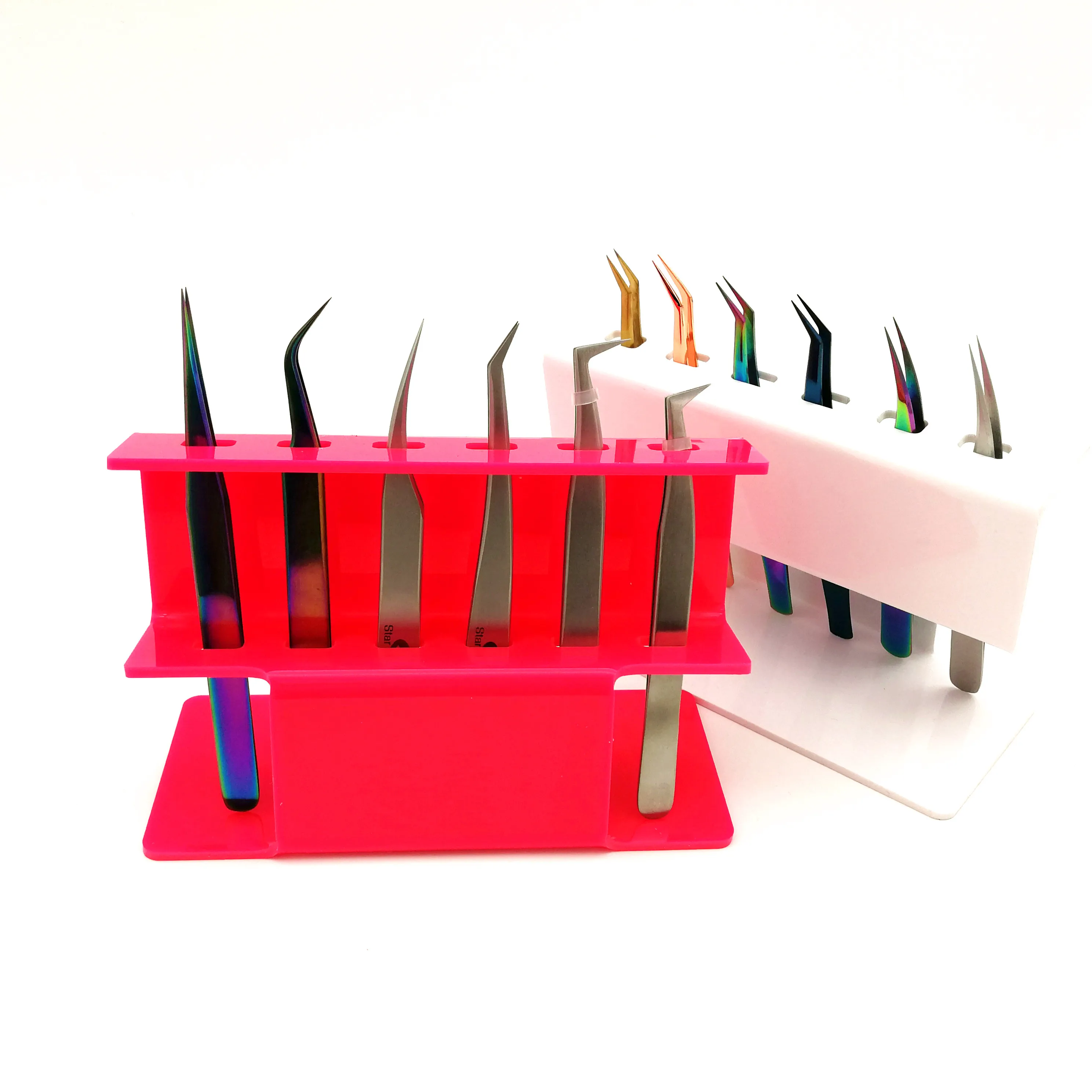 

Acrylic Holder for Eyelash Tweezer Stand lash Tool Display Salon Shears Case Storage Rack, White;rose pink;black