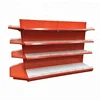 retail store metal double side gondola perforated back panel exhibition market shelf and display stand rack