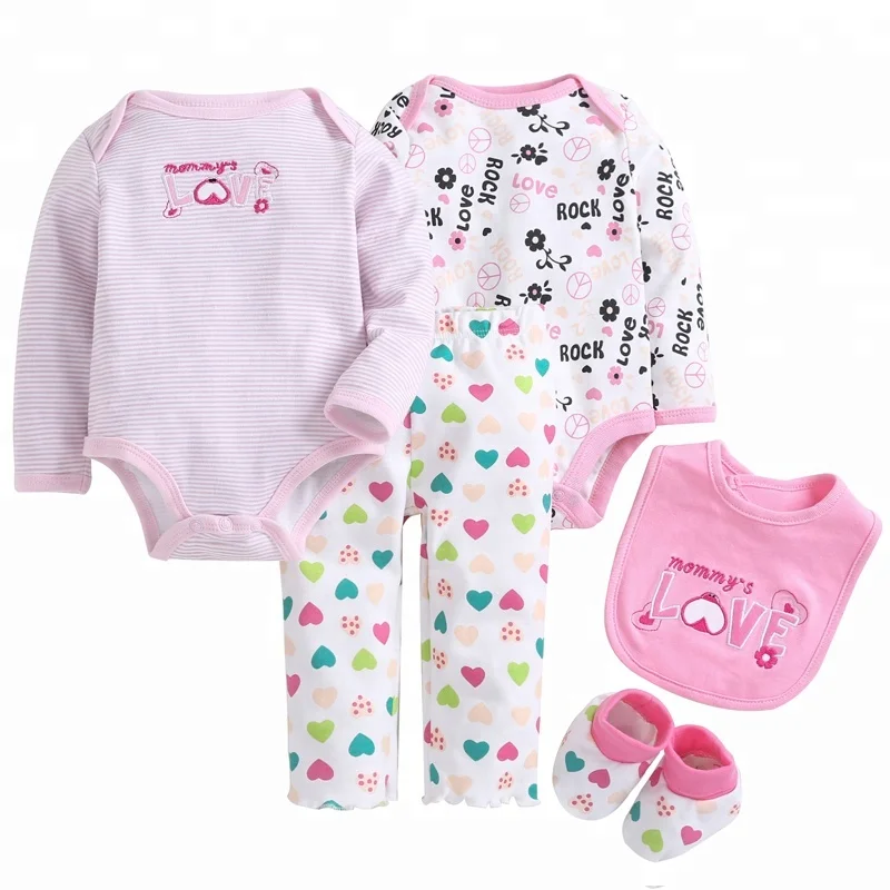 100% Cotton Colorful Long Sleeve Baby Clothing Sets Kids Winter Clothes ...