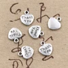 12mm Heart charms Antique Tibetan silver Mini Heart Thank You Charms Pendant