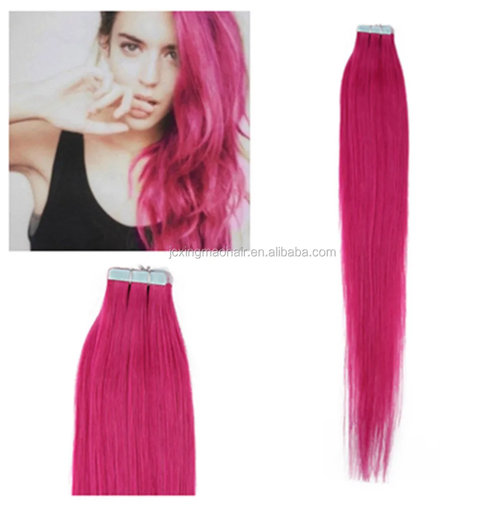 

new year gift Free Sample Factory PURPLE color human Hair Extensions Tape In Hair Weave Fashion Hair for Women, Black;blonde;red;pink;and so on.