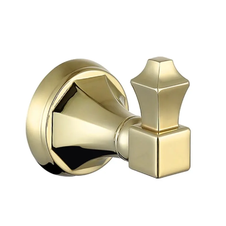 
5 Pcs Modern Luxury Brass Gold Plated Hotel Bathroom Set Accessories For Hotel 