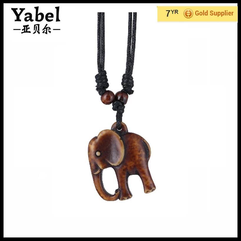 

ECCOSA Free Shipping Amber Elephant Pendant Necklace Jewelry Teething Necklace, As picture or as customer request