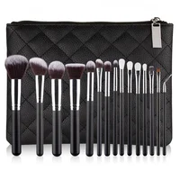 

Melason 15 Pcs Custom Wood Handle Professional Black Makeup Brush Set Your Own Brand Wholesale Cosmetic Tools