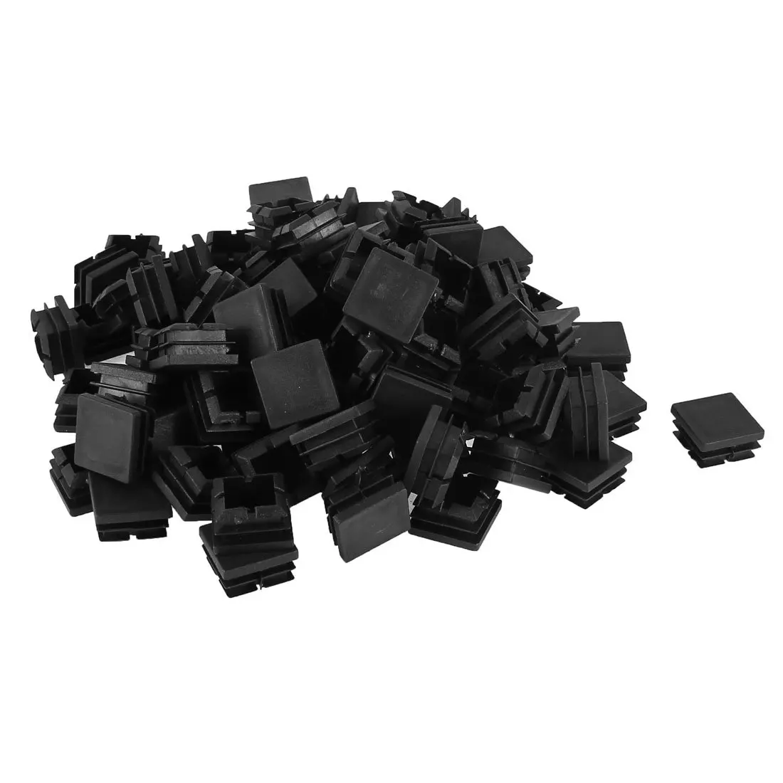 DealMux Plastic Rectangle Tube Inserts End Blanking Cap 15mm x 40mm 20 Pcs Black