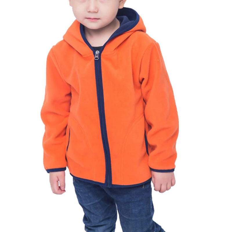 

Kid Reversable Polar Fleece Jacket With Hoody For Boy