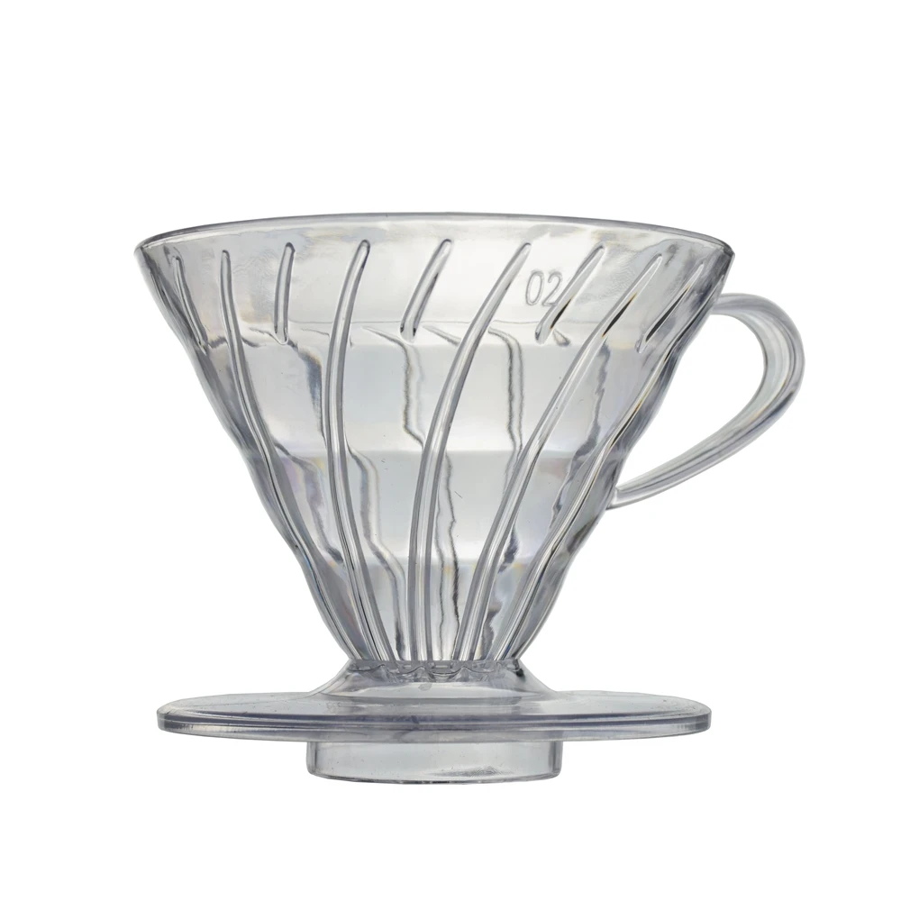 

H Amazon Hot Sale Wholesale V60 Heat-resistant resin Transparent White Coffee Dripper High Quality Coffee Filter Baskets
