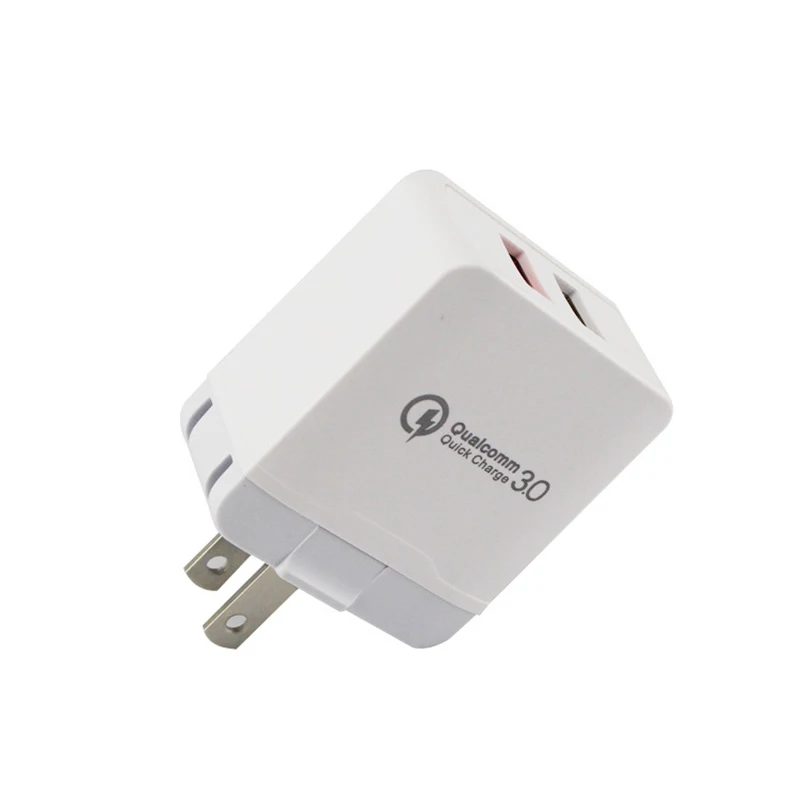 QC3.0 Fast Charging 2 Usb Port Wall charger With US/EU For Mobile phone