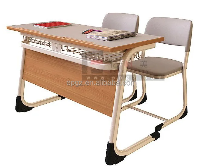 Wood Table With Plastic Chair Student Double Desk Chairs Classroom