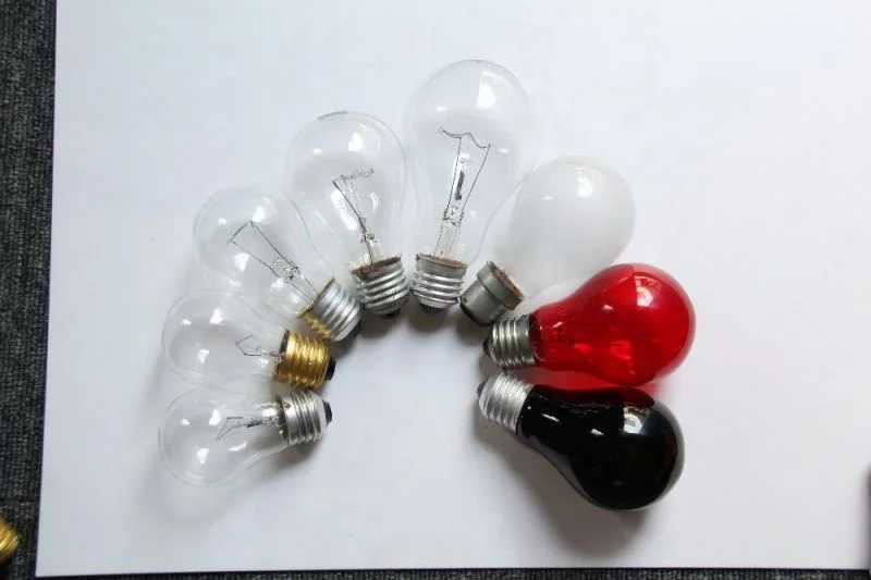 
A55 A60 E27 25w 120v clear colorful long life incandescent bulbs for decoration 