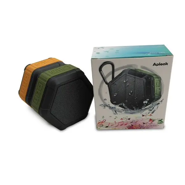 bts-08 IP65 Waterproof Hexagon Bluetooth Speaker Mini Portable Wireless with Hook - ANKUX.COM
