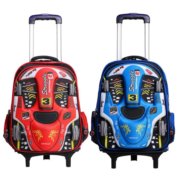 

2019 Detachable Wheeled Rolling Children Student School Backpack Cheap Kids Trolley School Bags, Customized