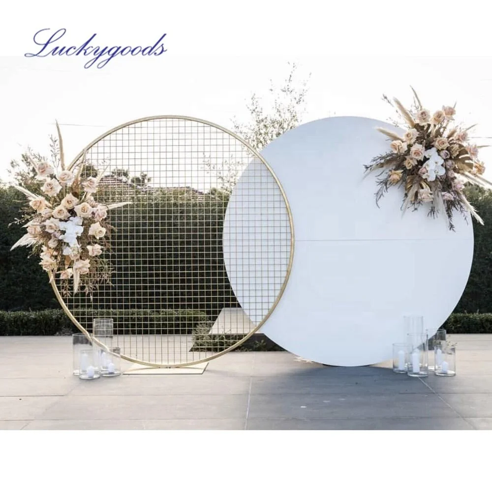 Ldj1004 Wedding Backdrop Circle Round White Wedding Arch Metal For